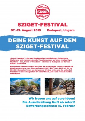 Kunstausschreibung Sziget-Festival 2019